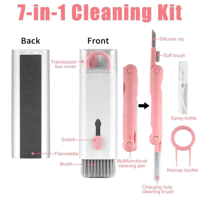 Mini Portable 7 In 1 Cleaning Tool Kit For Keybaord, Mobile, Earbuds LivSmart