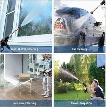 48v High Pressure Portable Water Gun – Cordless Car & Bike Washer With Adjustable Nozzle + 5m Hose Pipe livSmart