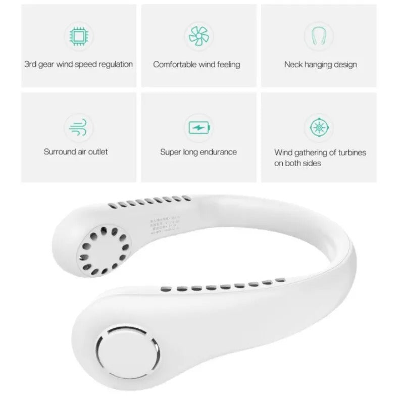 Neck Fan Portable Bladeless | Portable Rechargeable Fan Bladeless Neck Fan (random Color) livSmart