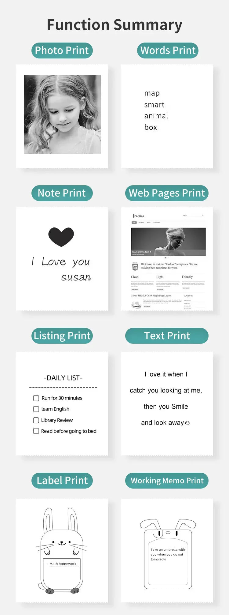 Portable Thermal Mini Printer LivSmart