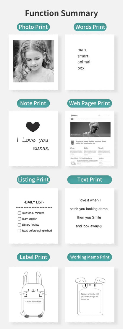 Portable Thermal Mini Printer LivSmart