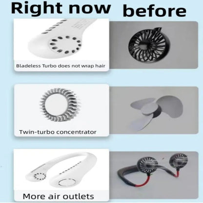 Neck Fan Portable Bladeless | Portable Rechargeable Fan Bladeless Neck Fan (random Color) livSmart