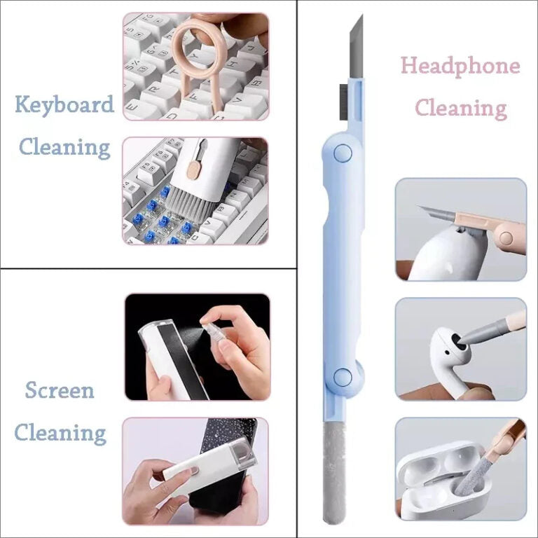 Mini Portable 7 In 1 Cleaning Tool Kit For Keybaord, Mobile, Earbuds LivSmart