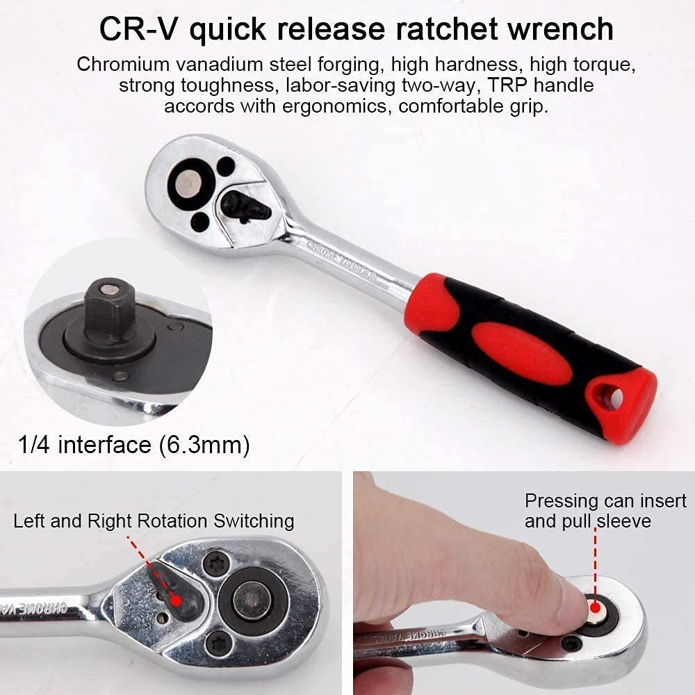 A durable, multi-functional chrome vanadium steel tool kit | CR-V - Socket Set